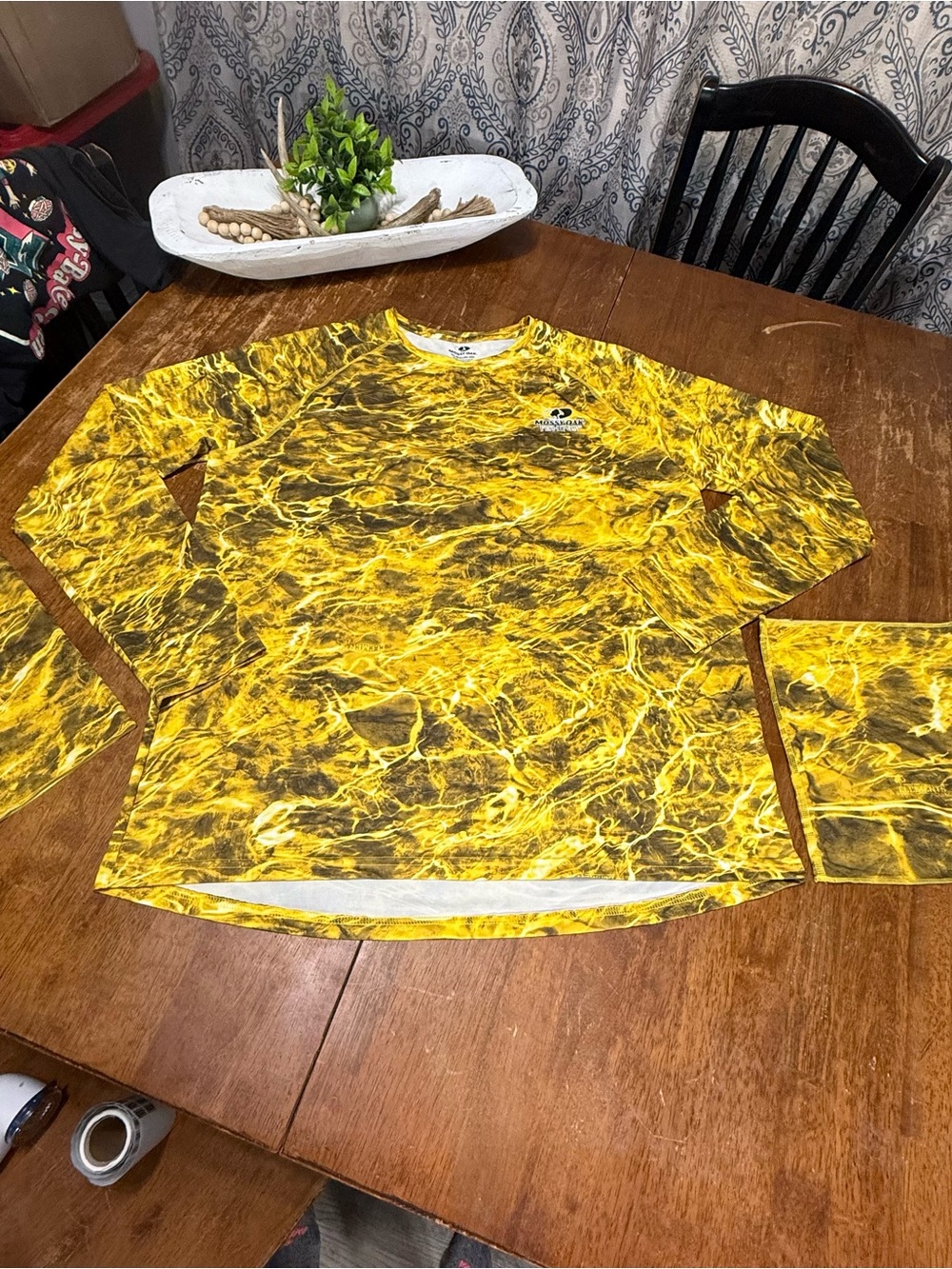 Mossy Oak Fishing Men’s XL Tall Yellow Camo Long Sleeve Shirt